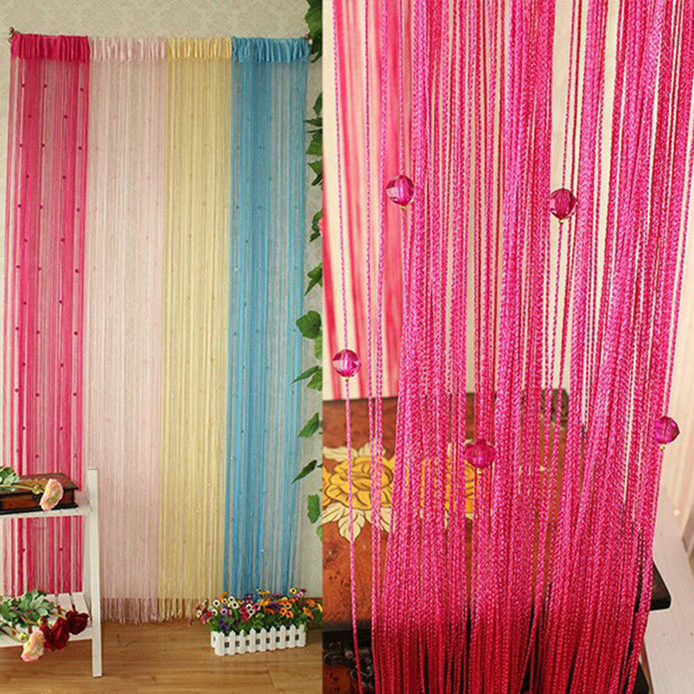 String Tassel Curtain Crystal Beads Door Window Panel Room Divider Beaded Panel