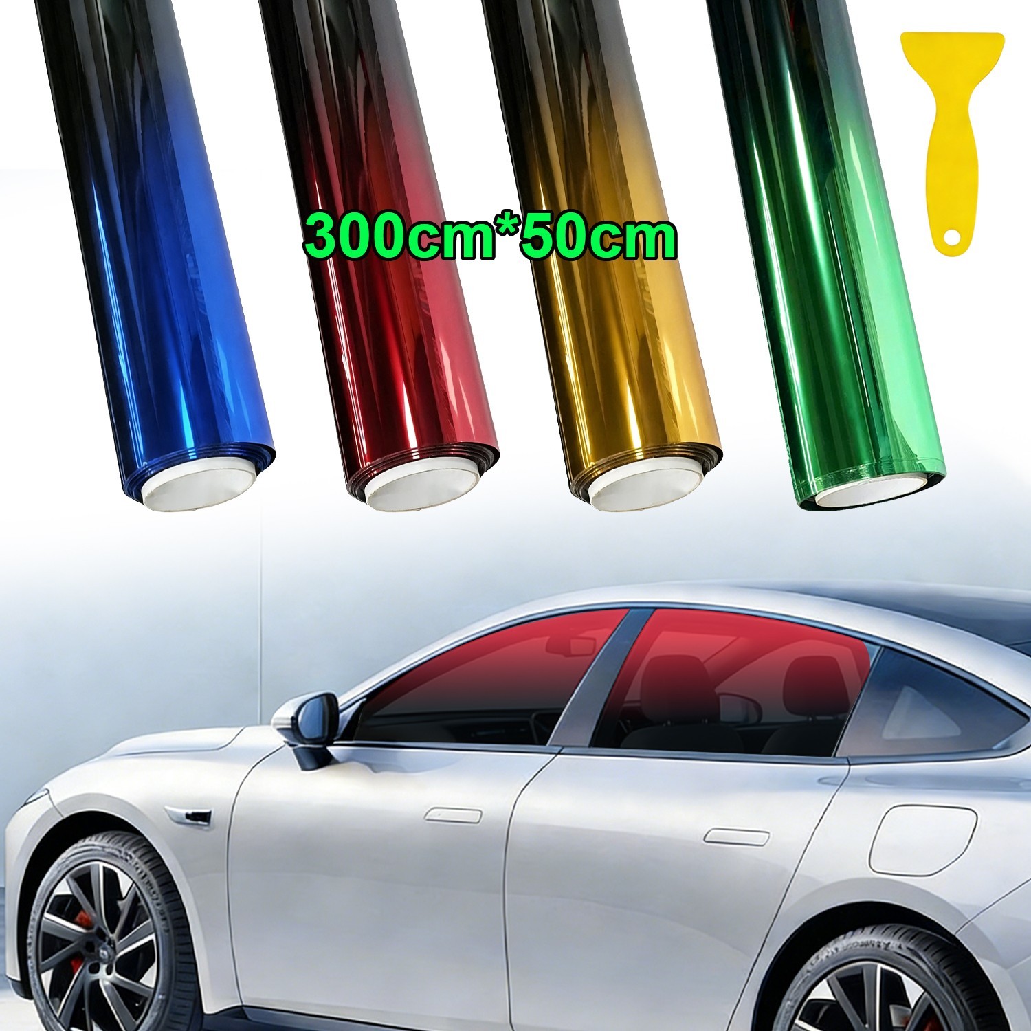 Car Window Tint Film 2-Color Gradients Film Windshield Sun Shade Heat & UV Block