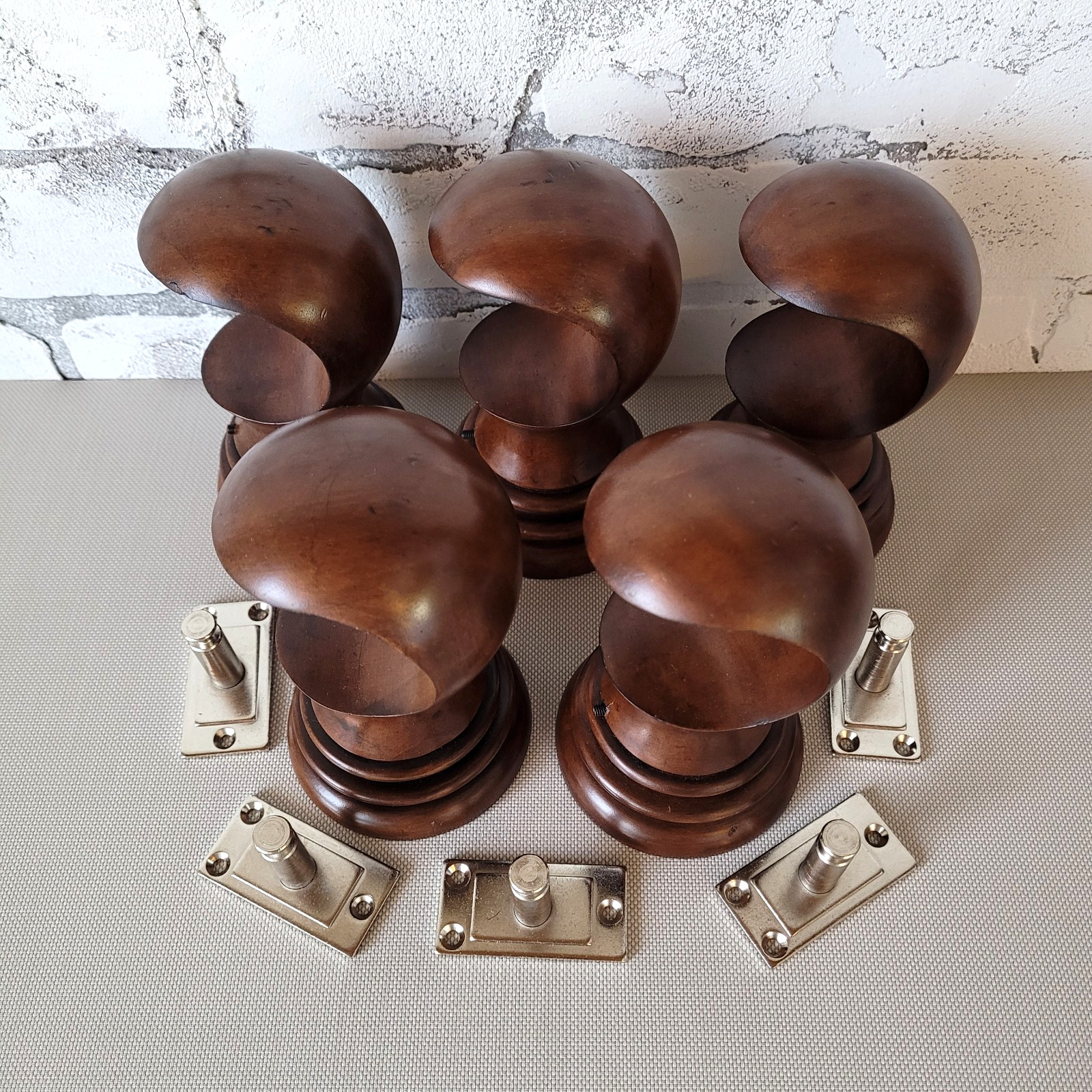 5 Kirsch Curtain Drapery Rod Bracket European for 2” Poles Peg Post Hardware