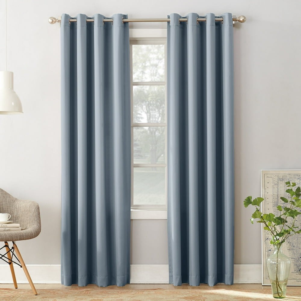 Sun Zero Madison Grommet Room Darkening Curtain Panel 54″x95″ Vintage Blue