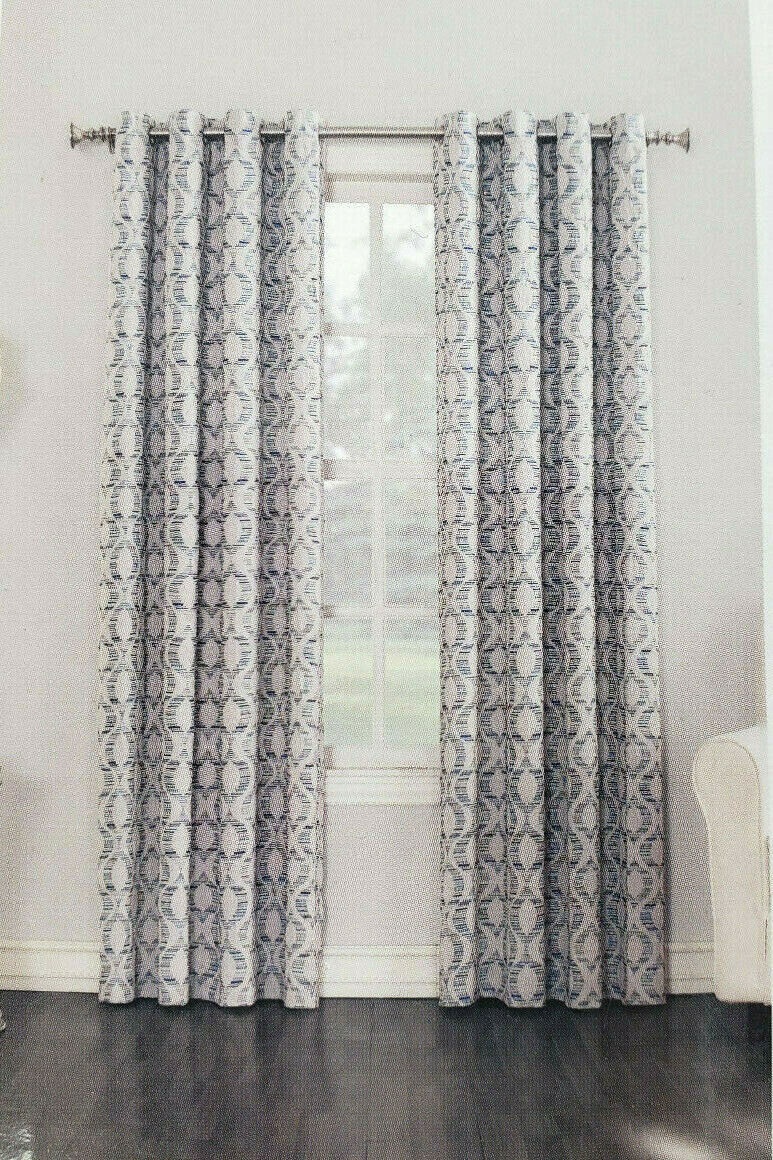 Sun Zero Lionel Indigo Blue Room Darkening Crushed Grommet Curtain Panel, 50×84″