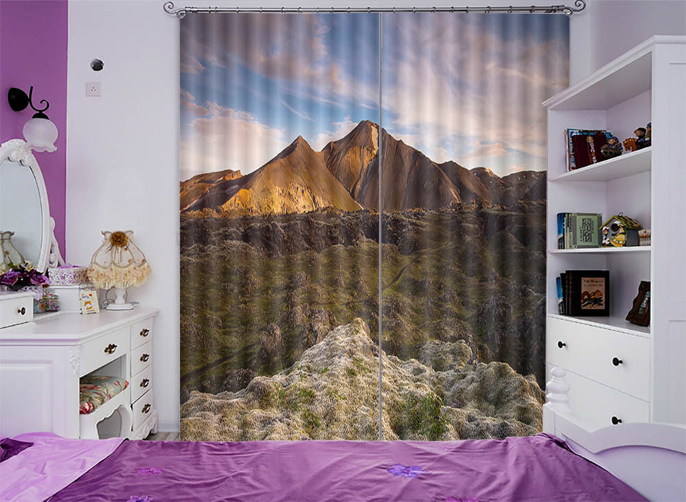 Many Small Soil Slopes 3D Curtains Blockout Photo Printing Curtains Drape Fabric