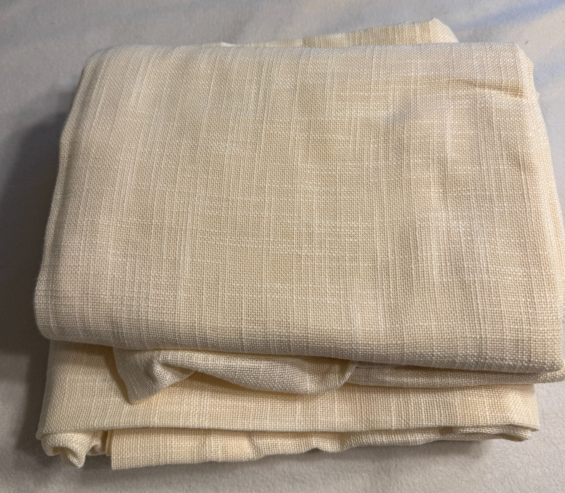 Quince Ivory Sheer Cotton Curtain Panels 48×96 Set of 2 Rod Pocket