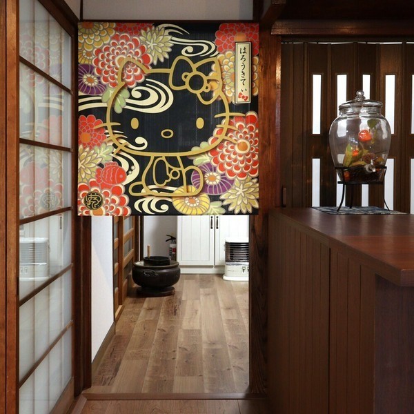 Japanese Traditional Noren – Unique Hello Kitty Yuzen-style Home Decor JP Made