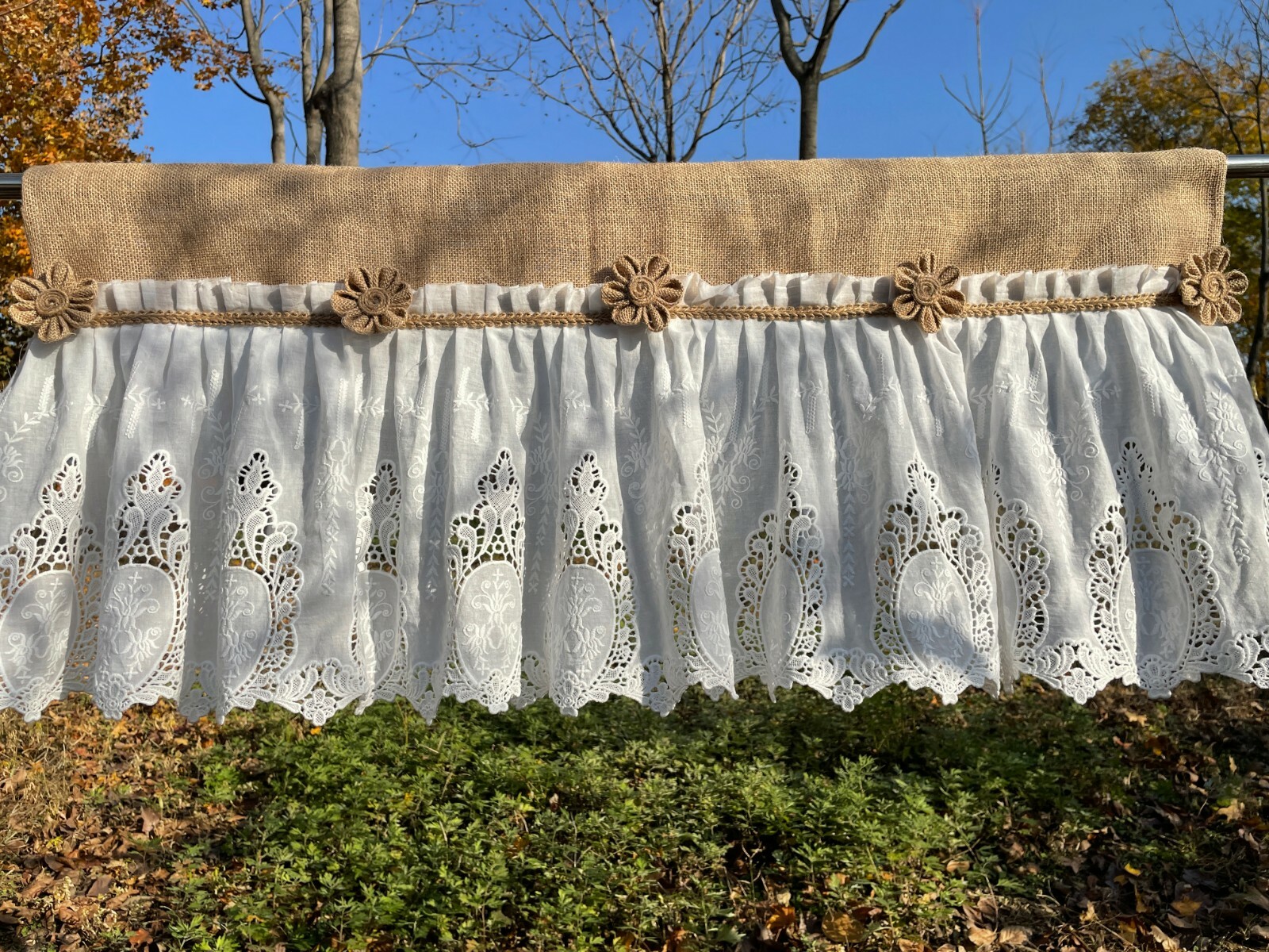 High Quality Unique Kitchen Valance Burlap Kitchen Curtain window Treatment