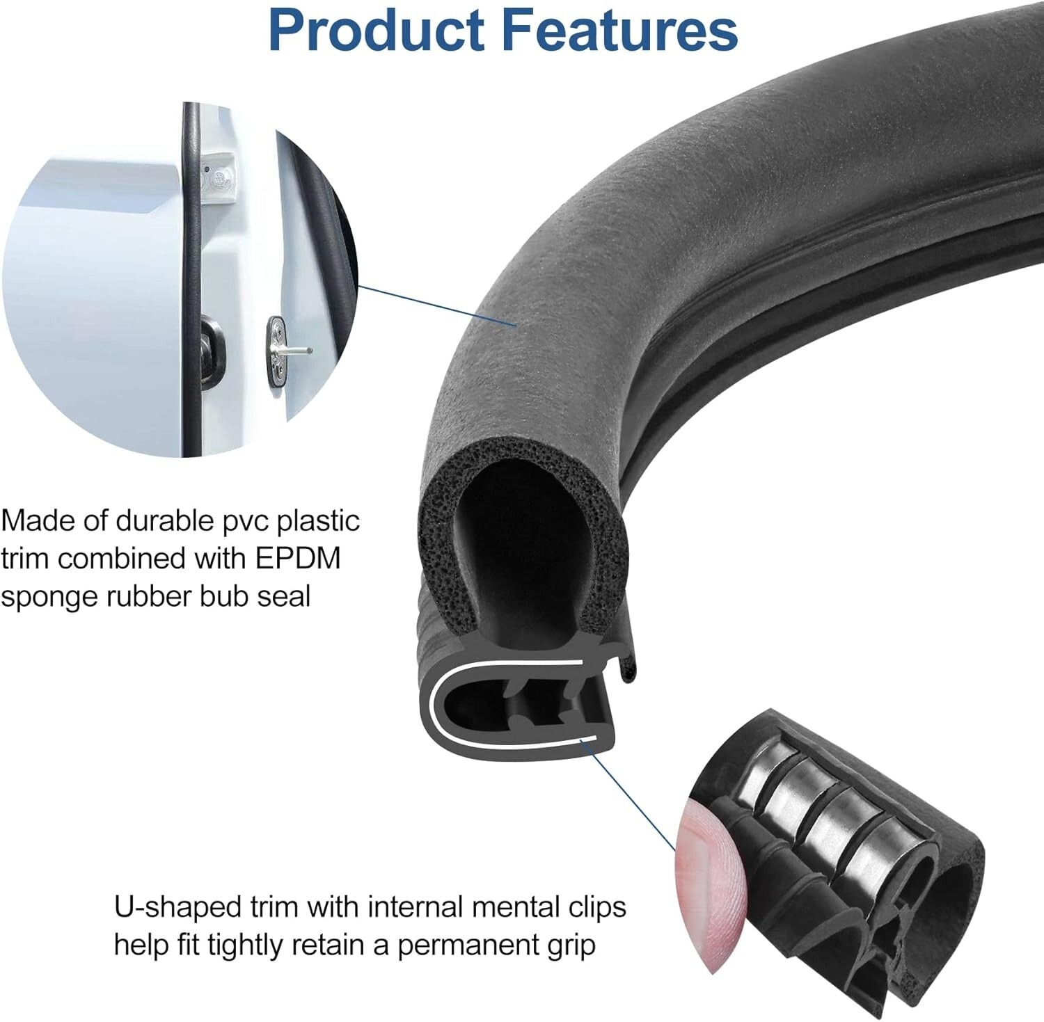 20FT Caucho Universal Para Burletes De Automóviles Para Ventanas Y Puertas NUEVO