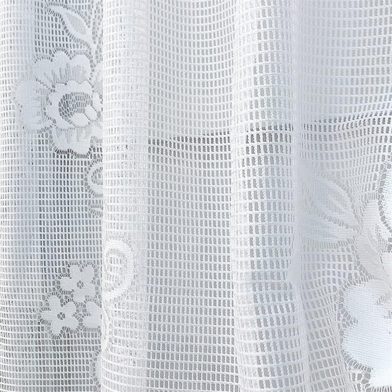 59″X39″ White Semi-Sheer Floral Lace Curtain For Window Decoration Rod Pocket US