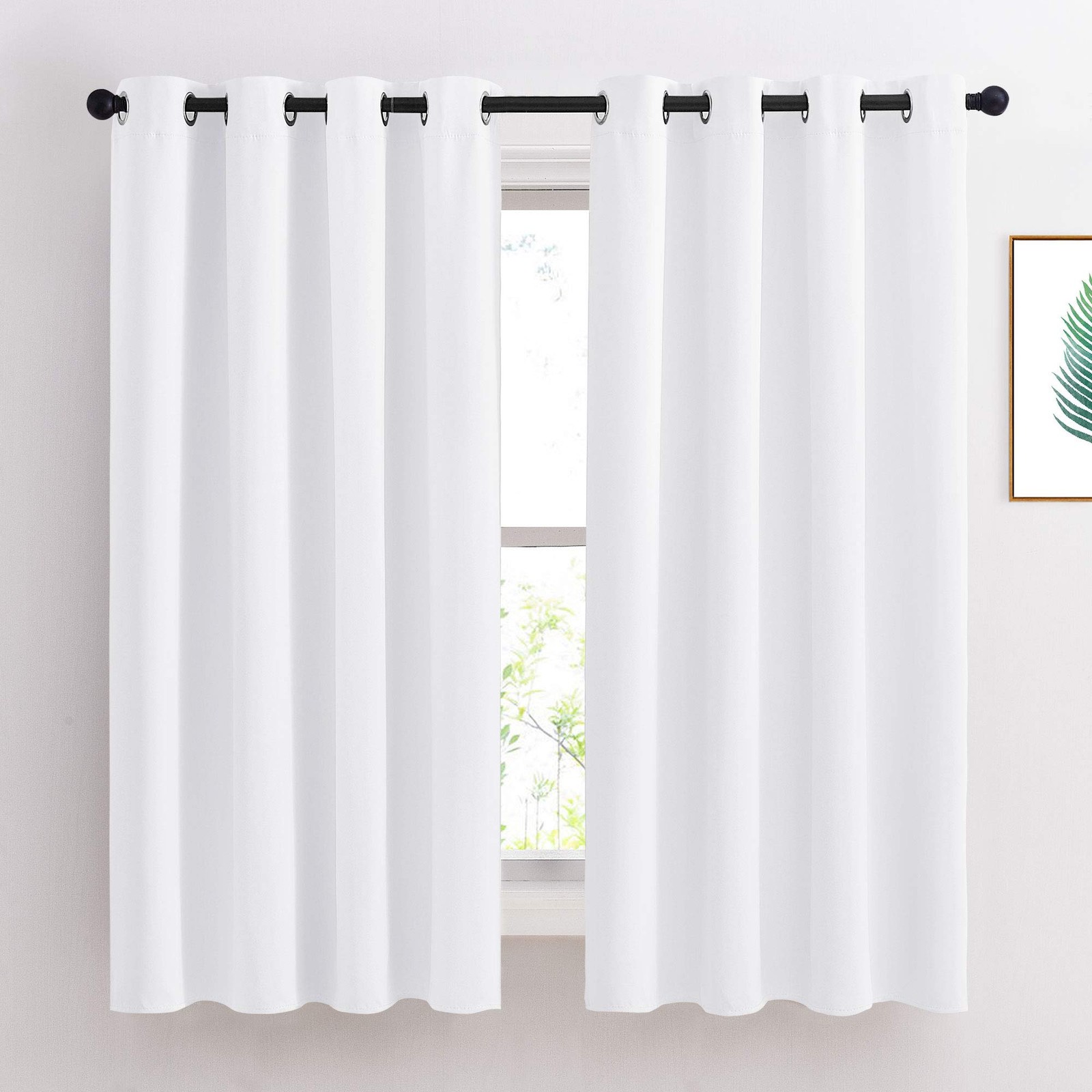 NICETOWN Curtains for Bedroom – (Pure White Color) 52 inches Width x 63 inche…