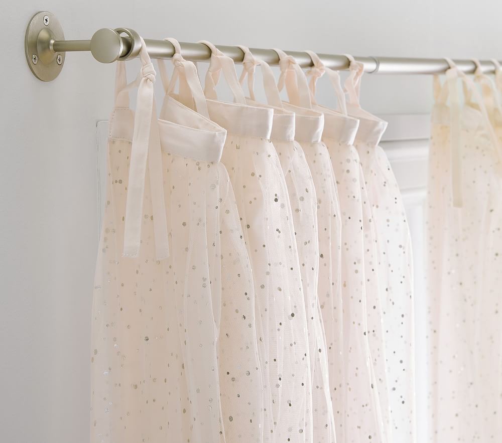 Pottery Barn Kids Emily & Meritt Sparkle Tulle Sheer Panel 44 X 63