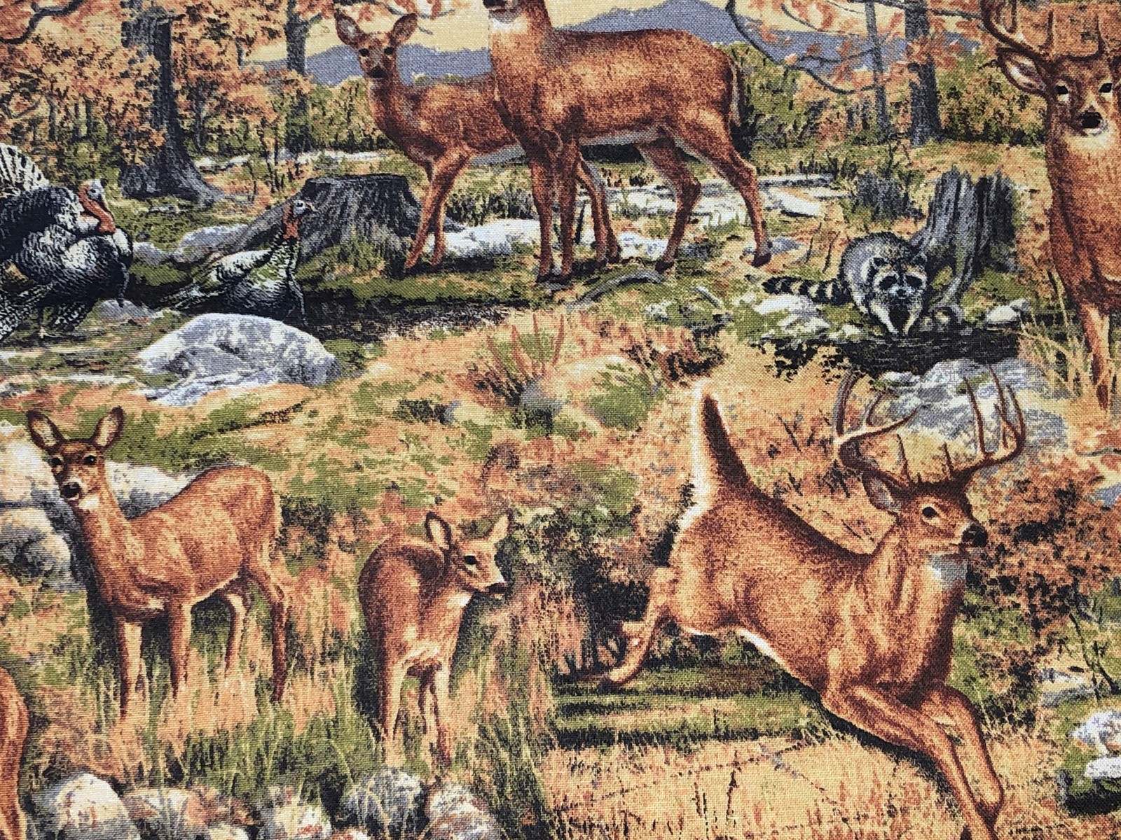 Deer & Wildlife Valance • Rustic Cabin Kitchen Curtain • Woodland Forest Window