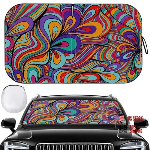 Windshield Sun Shade – Car Sun Shade Windshield, Reflector Sunshade Black