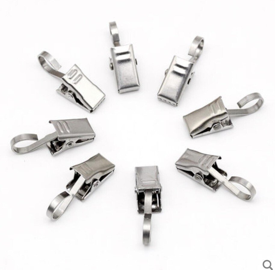 30 Pack Stainless Steel Curtain Clips Metal Hanging Hooks for Curtain Photo B291