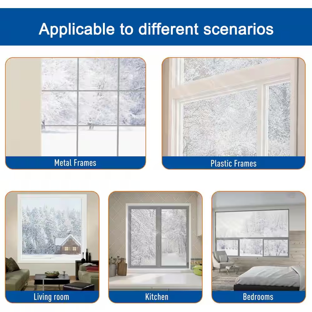 71 In. X 79 In. Indoor Window Insulation Kit for Winter Keep Cold Out