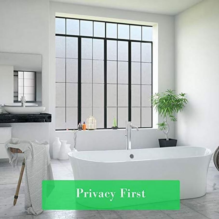 Película de privacidad para ventanas de vidrio esmerilado para baño y oficina