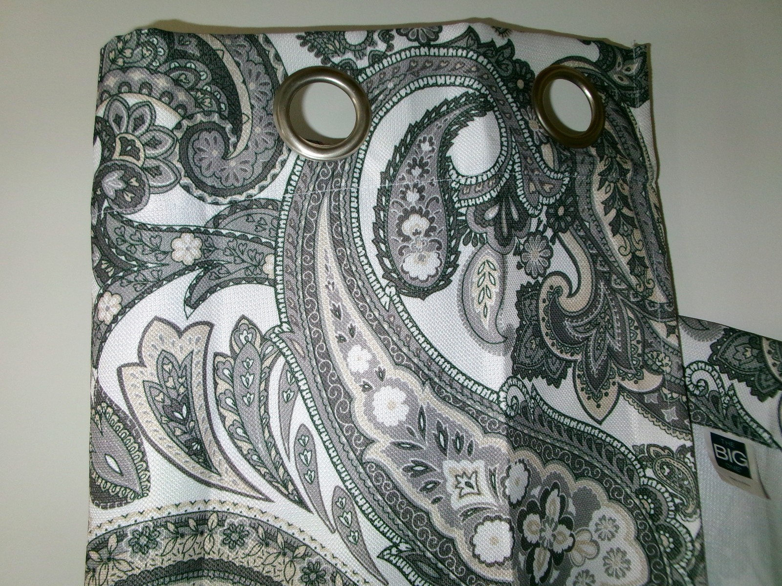 The Big One Gray White Paisley Window Curtain Panel Pack Of 2 Size 36”x 84″