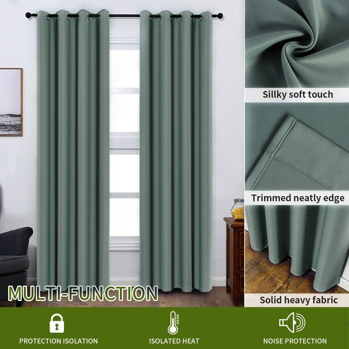 Colokey Blackout Curtain Shade Curtain for Bedroom Living Room Balcon ONE UNIT