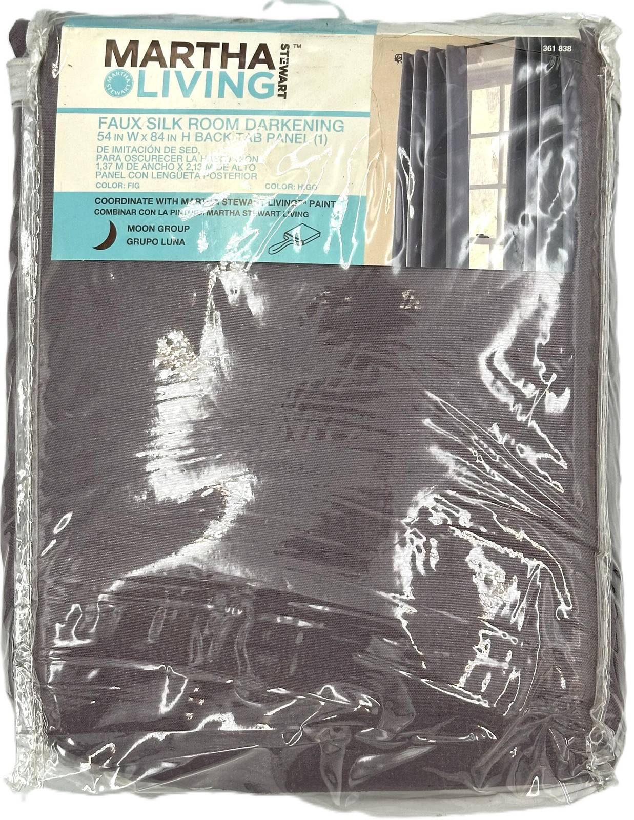 Martha Stewart Curtains Drapes Fig Faux Silk Darkening Curtain 54in W x 84in L