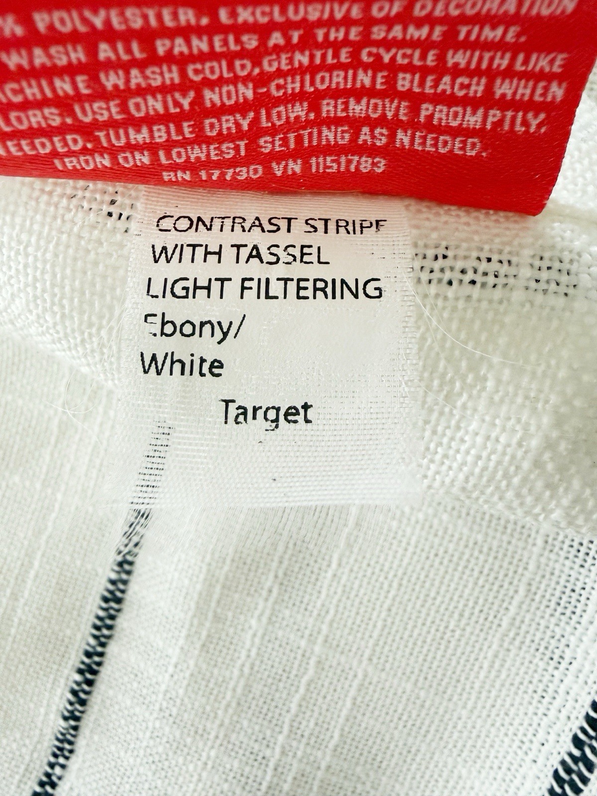 OPALHOUSE Tassel Curtain Drapes Black White Stripe : 24″H 42″W – Set Of 4 Panels