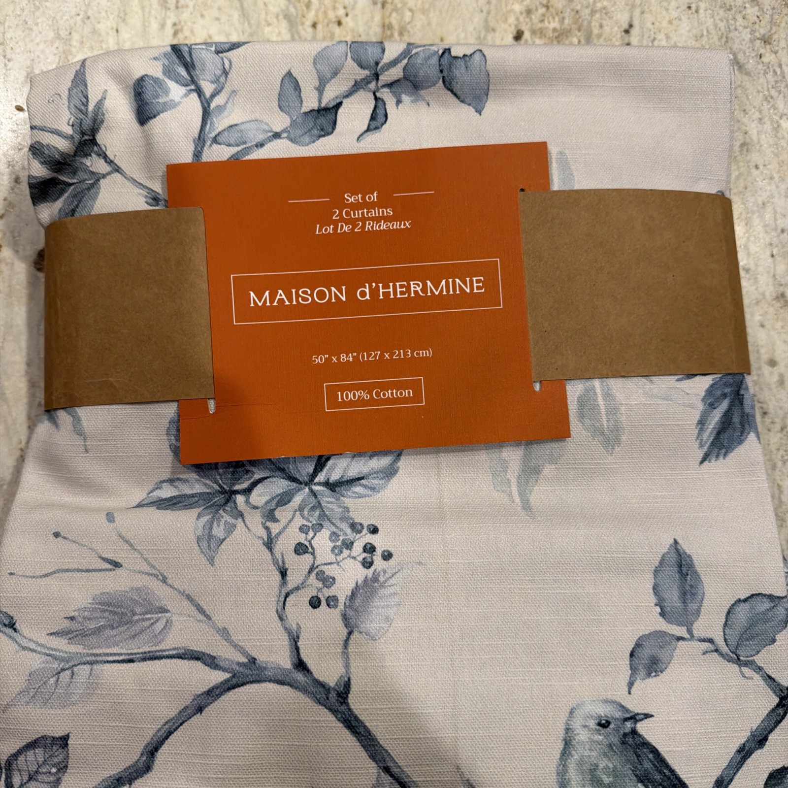 2 pack Maison d’ Hermine 100% Cotton Curtains – 50″x84″equinoxe Blue 2 pack