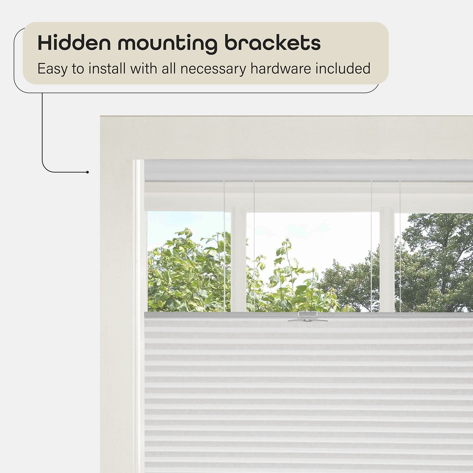 Cordless Cellular Pleated Window Shades – 27 Inch Width, 64 Inch Length – White