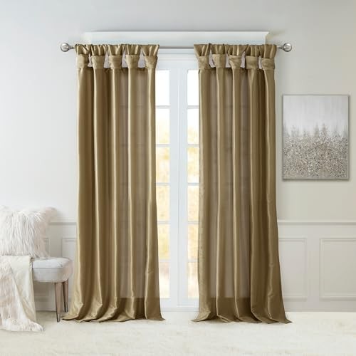 MADISON PARK EMILIA FAUX SILK SINGLE CURTAIN PRIVACY LINING WIN40-118 – BRONZE