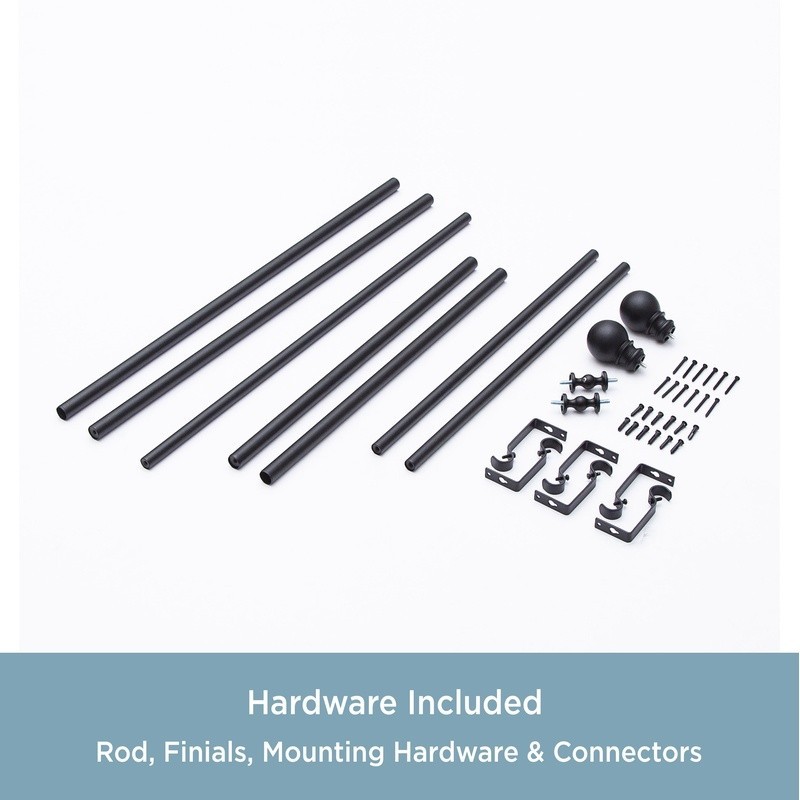 Bryce Adjustable Bay Window Curtain Rod Steel Telescoping Hardware Set New