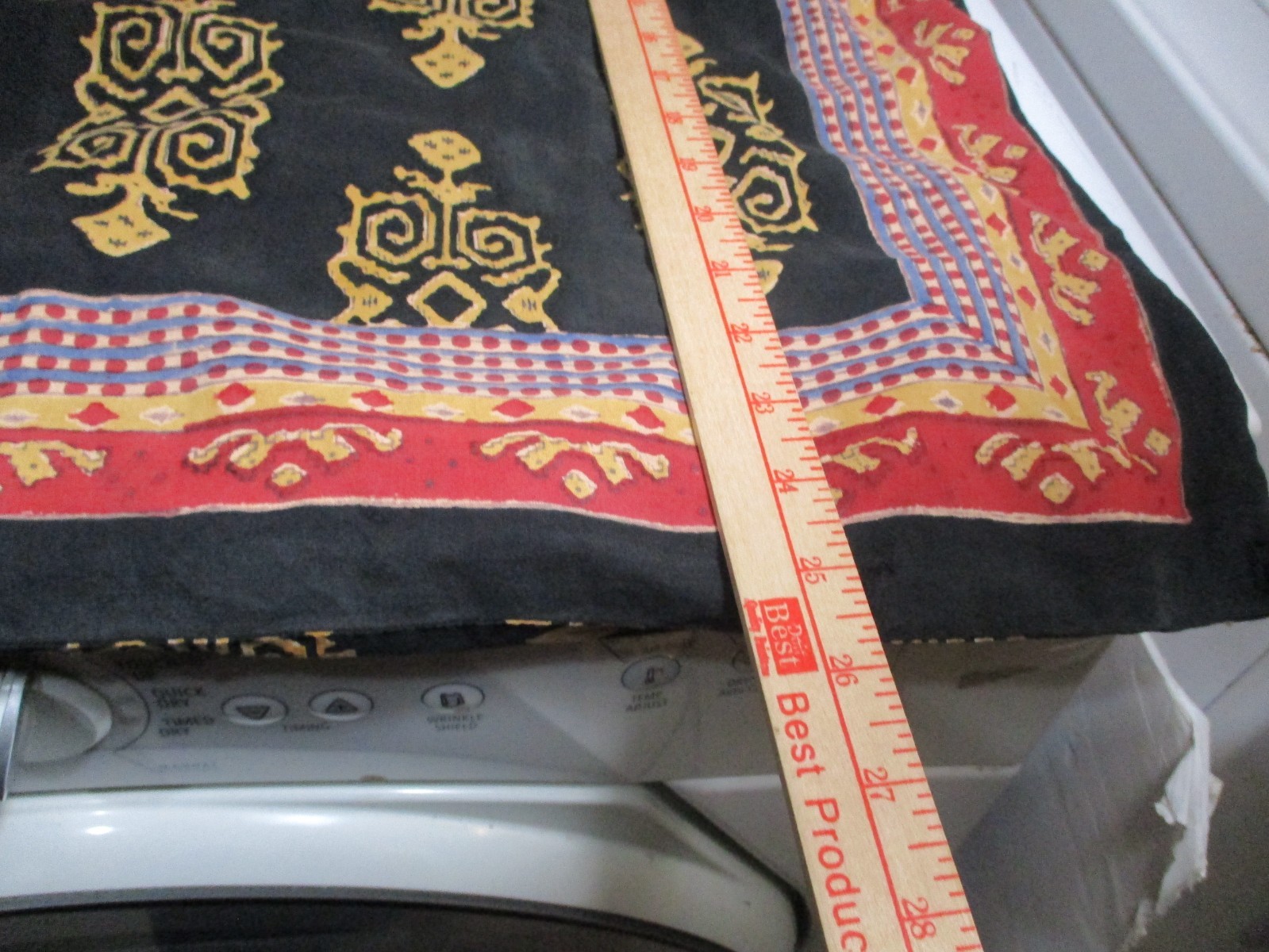 1-Saffron Marigold Block Print Navy & Gold Cotton Pillow 25″ xX 25″
