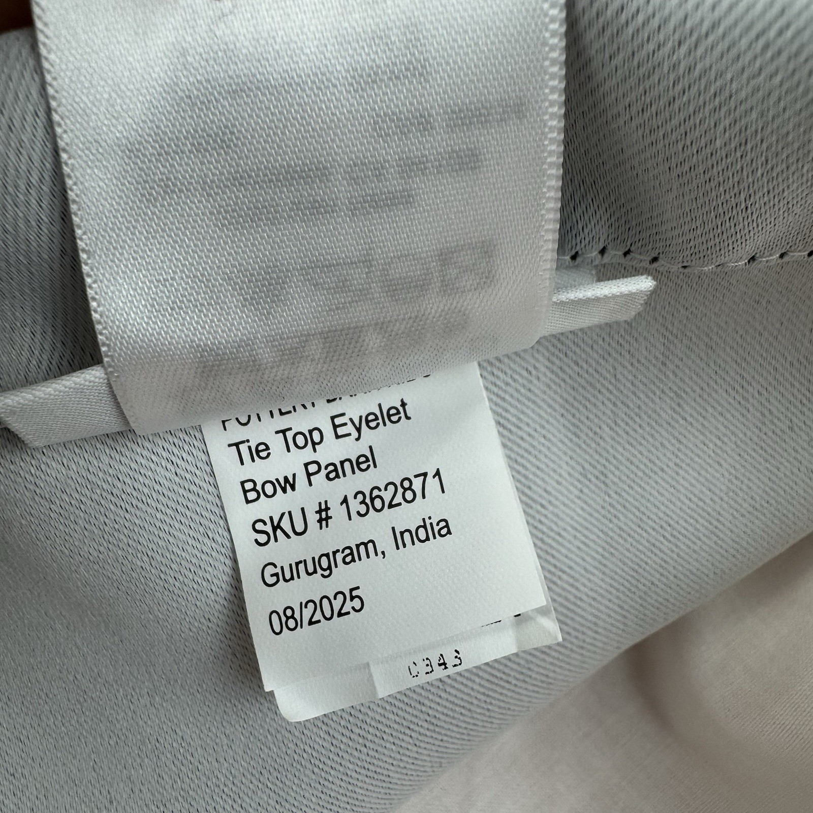 Pottery Barn Kids (1) Tie-Top Eyelet Blackout Curtain Drape 44”x84” Light Pink