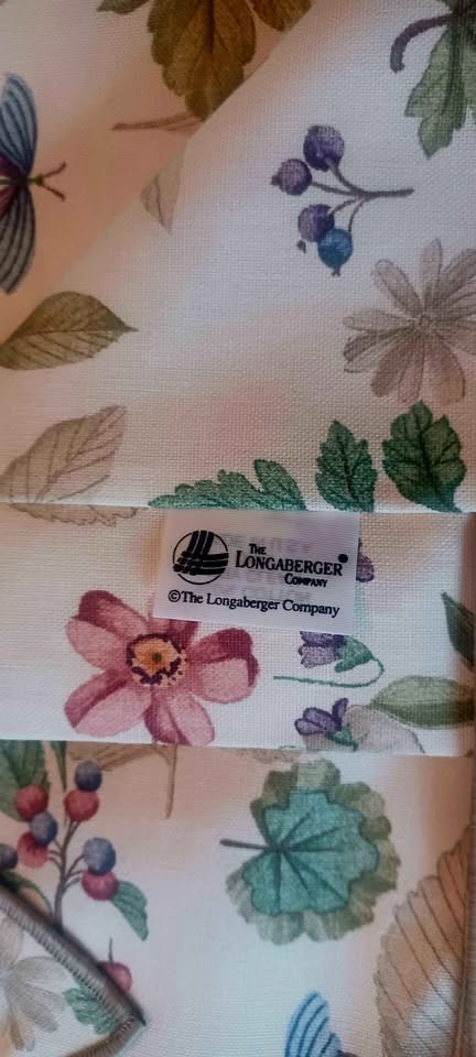 Longaberger Botanical Fields Tab Tie Window Valance 52″×16″ Curtains Set of Two