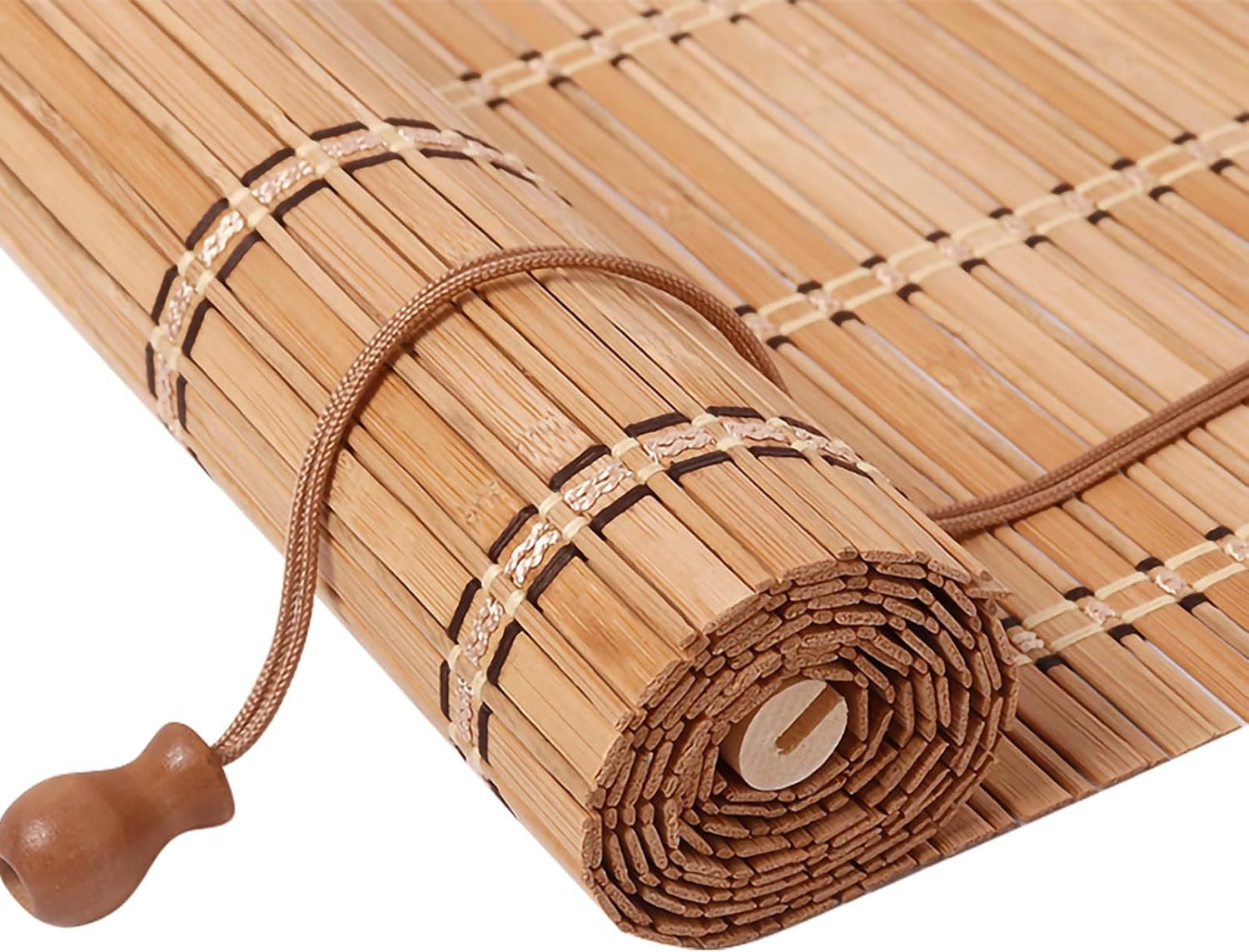 Bamboo Blinds for Interior Windows and Outdoor Patio, 18″W x 36″H, Brown-2