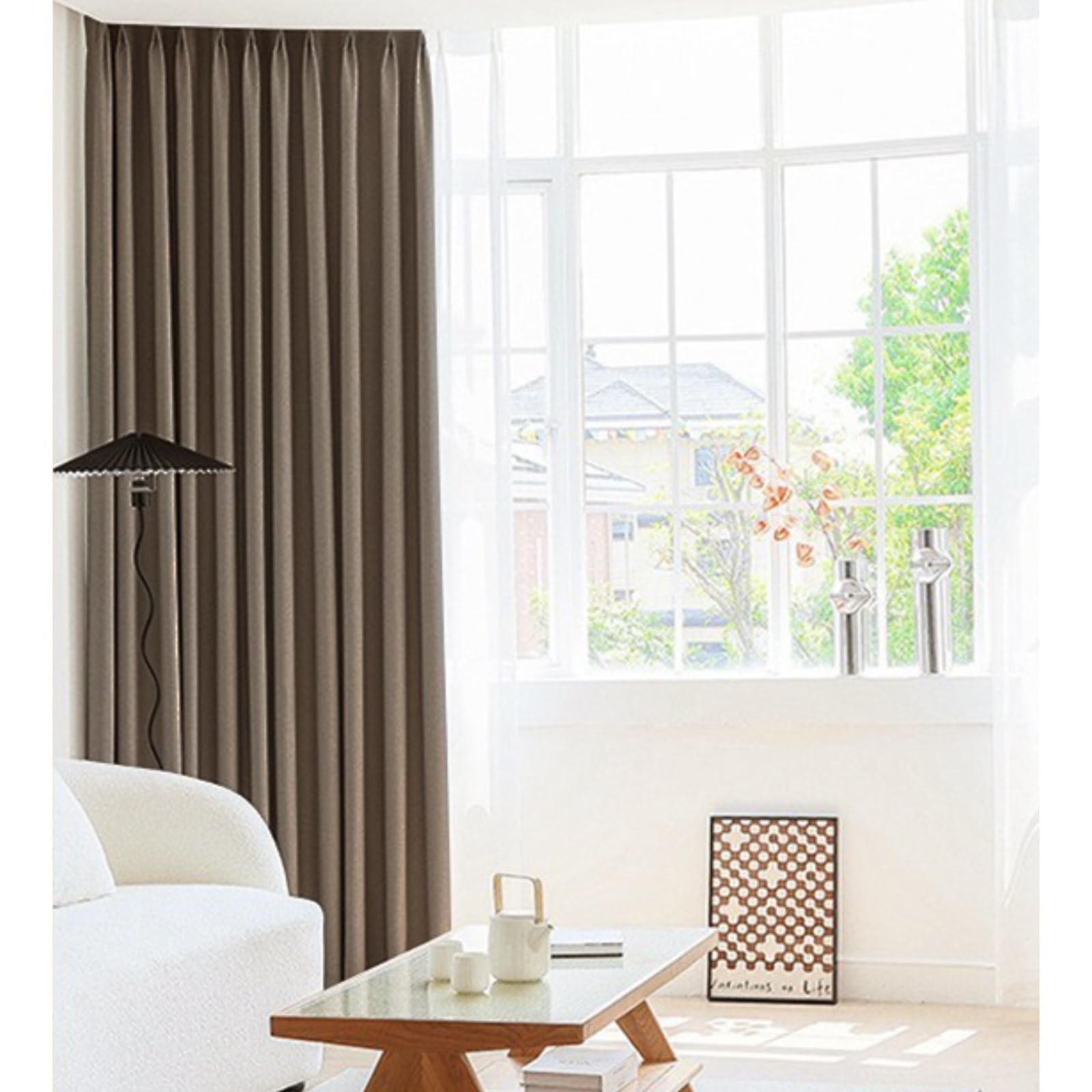 107 inch Long Blackout Curtains – Heavyweight Textured Linen Look Thermal Ins…