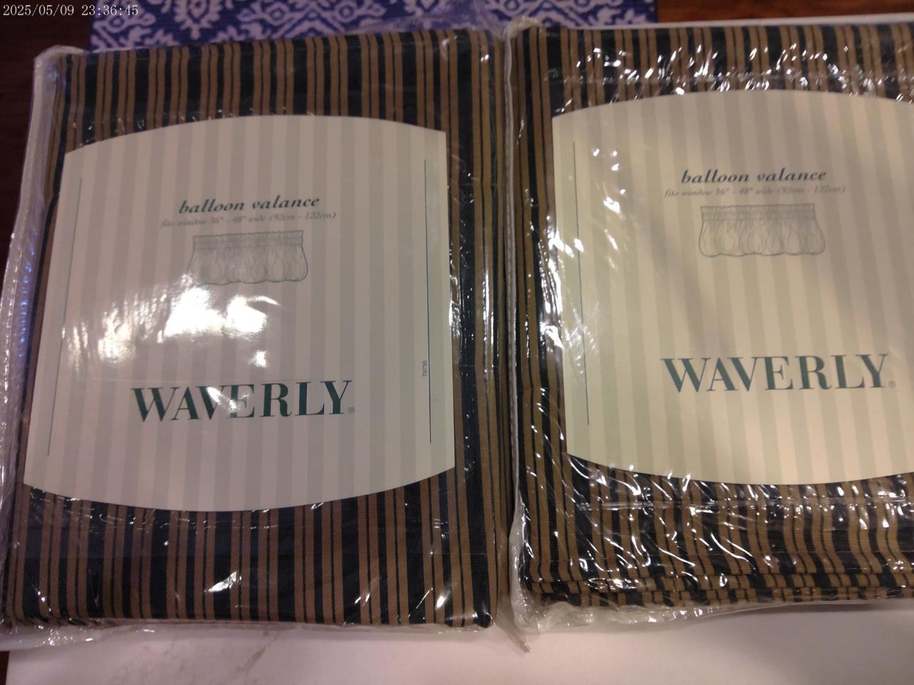 2 Waverly Newton brown/black stripe balloon valances new in packages low shipng