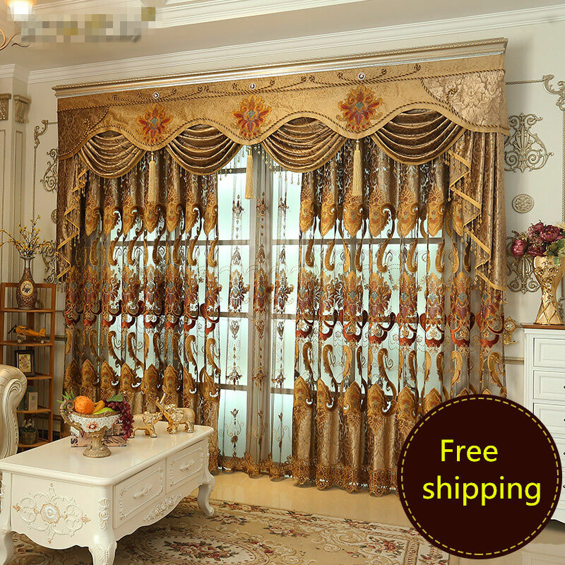 Luxury European Water-soluble edge embroidery cloth curtain valance tulle E760