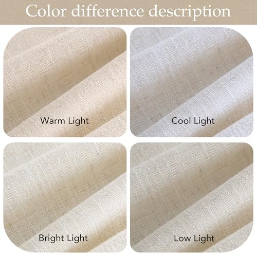 Curtains 96 inch Long 2 Panels Set, 55″ Wide 55″W x 96″L (Pack of 2) Linen