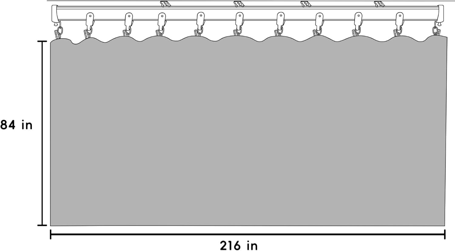 Room Divider Blackout Curtains Flexible Sliding Tracks Sets Ceiling Mounted Rod
