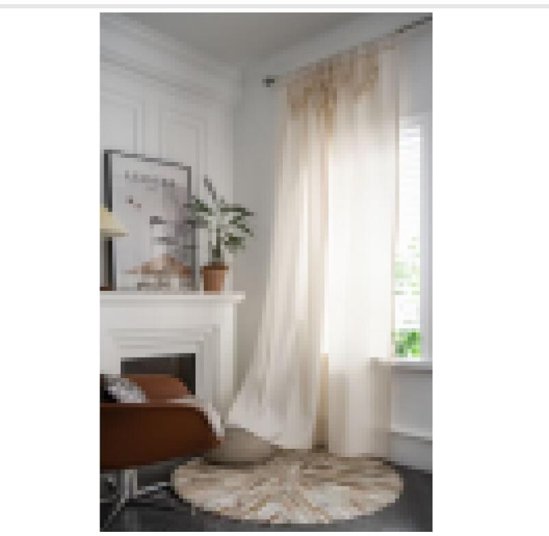 White and Fresh Window Curtain Panel 1pc – Linen Blend Light Filtering Bedroom