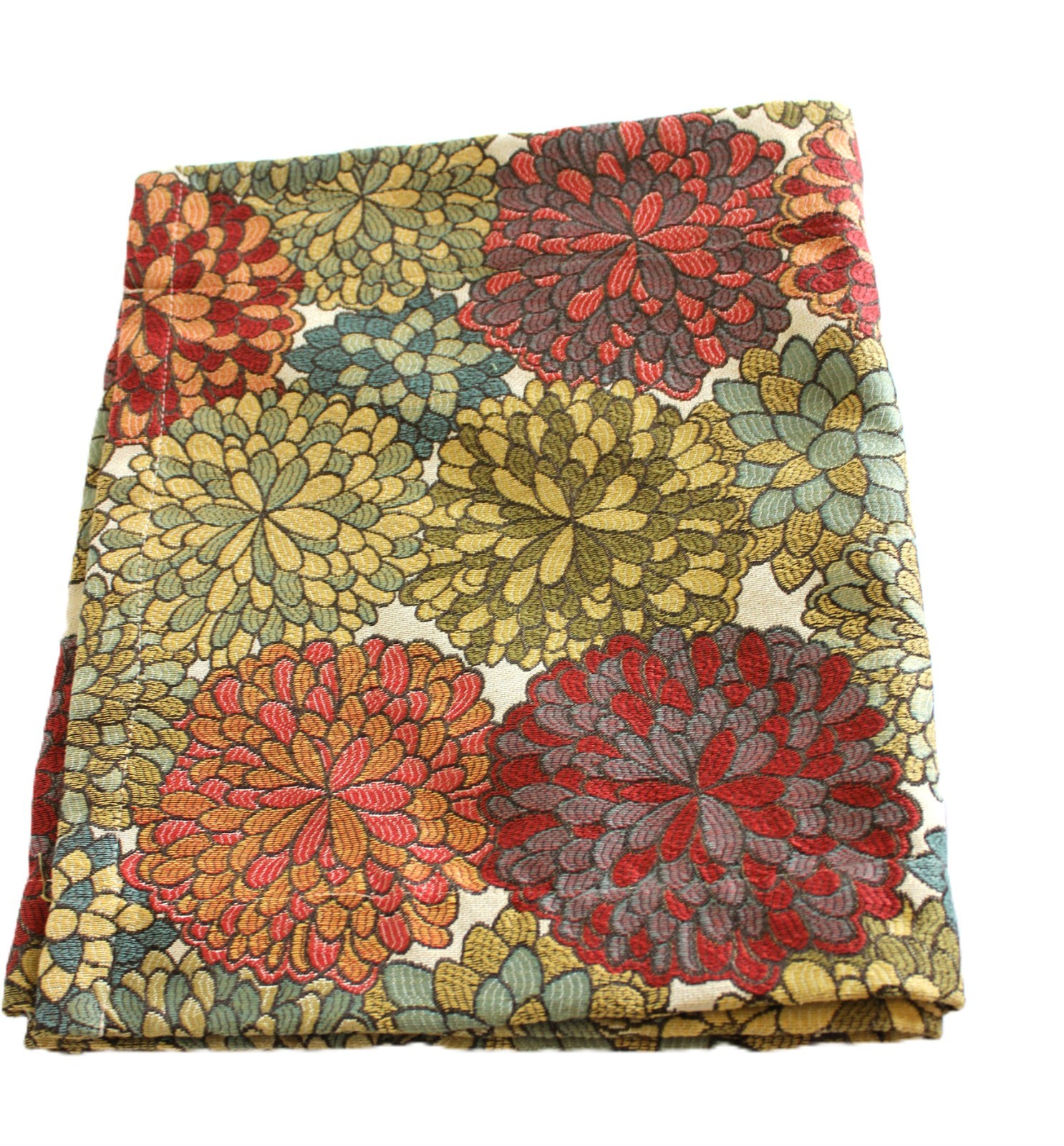 Modern Maximalist Mums Tapestry Valance 54×16 Bold Blooms Floral Woven Jacquard