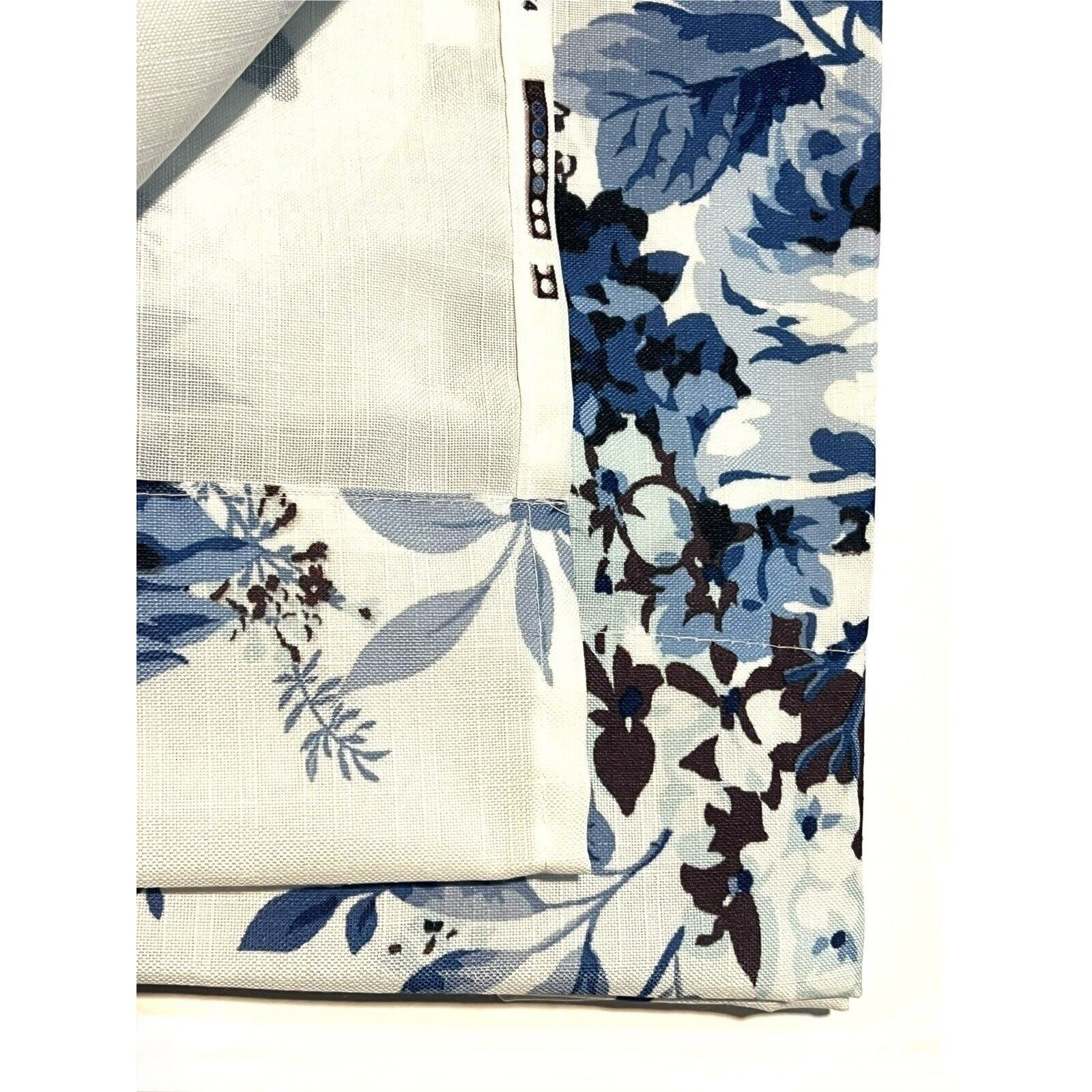 Laura Ashley Floral Blue White Roses Window Curtains 2 Panels 38×84” Joyce
