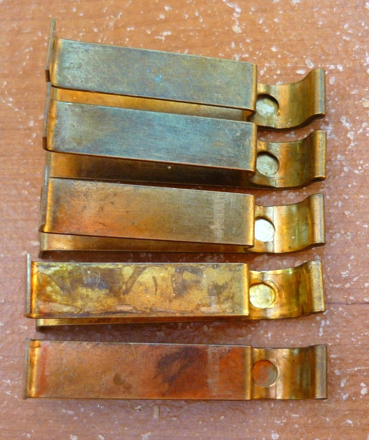 (QTY of 5) Vintage Medium Brass Finish 3/8″ Cafe Rod Brackets Sash Rod Brackets