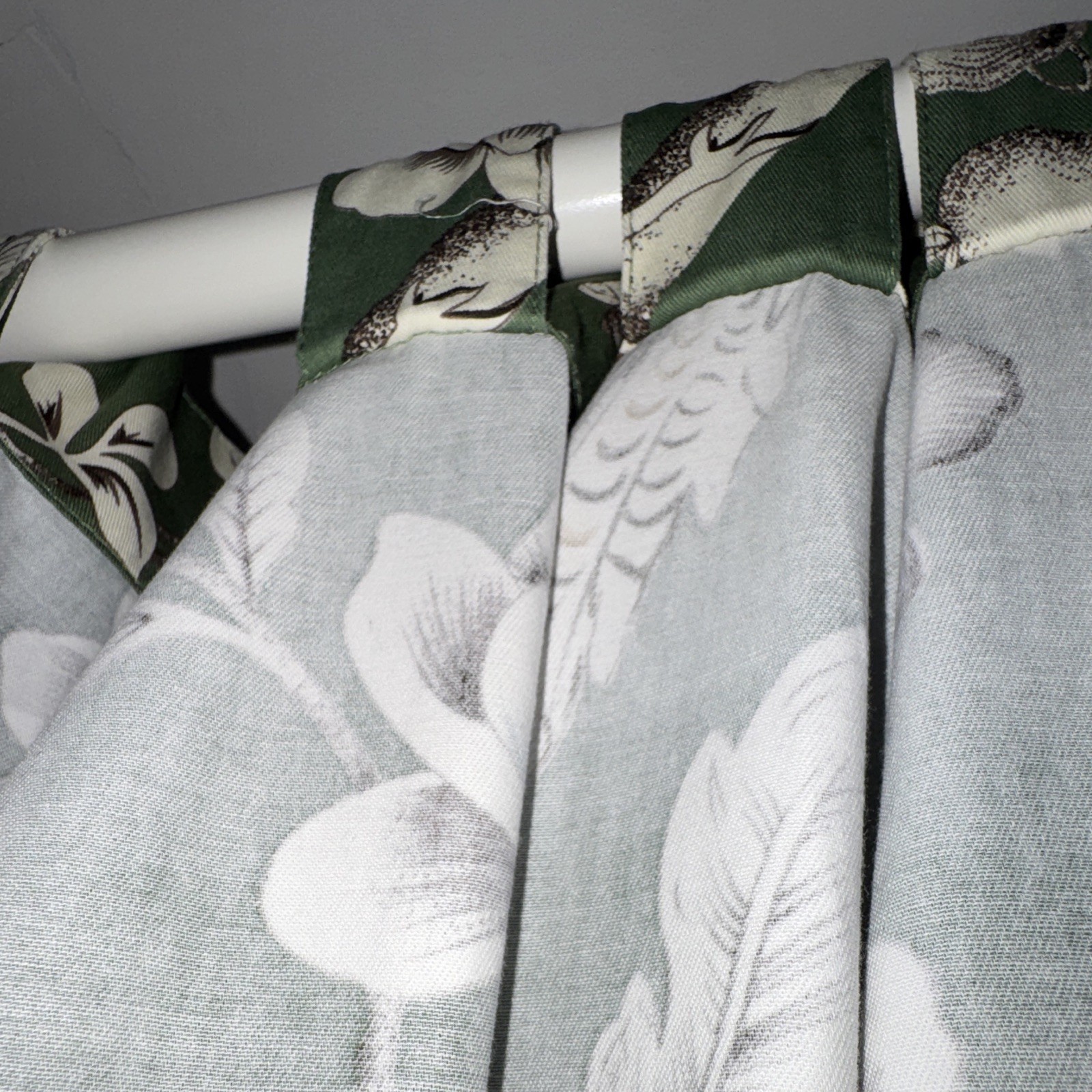 Pier 1 Imports Moss Floral Birds Curtains 2 panels 54×84, 100% Cotton