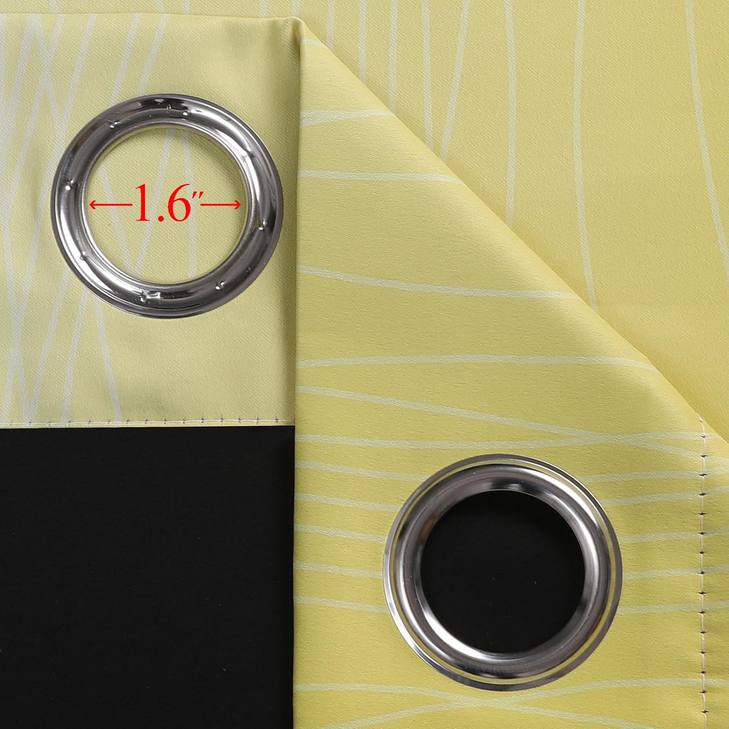 Black and Yellow Ombre Blackout Curtains for Bedroom, Room Darkening Energy Savi