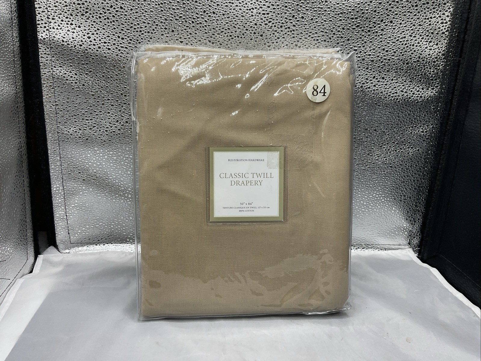 Restoration Hardware Oat 100% Cotton Curtain Drapes 2 Panels 50”x84” Tab Top