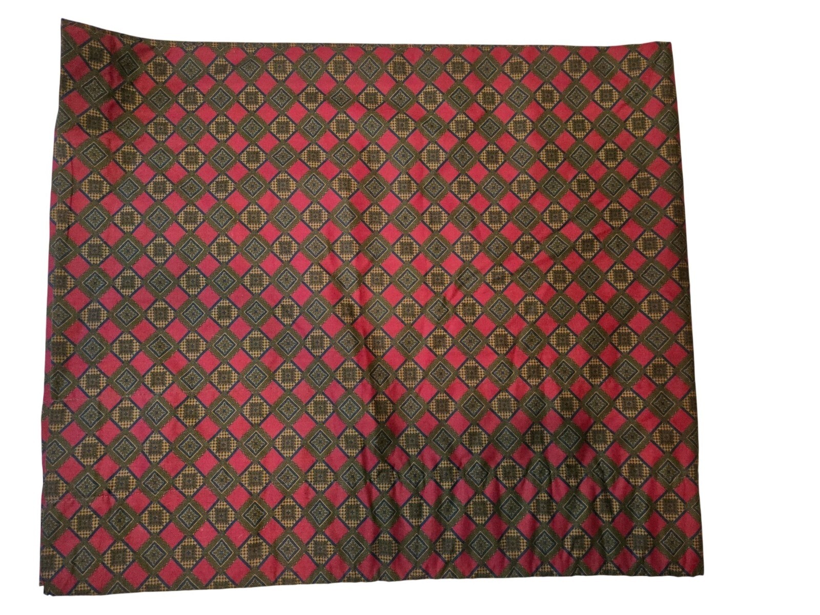 Tommy Hilfiger Foulard Decorative Valance Diamond Red Green Cotton Italy/USA