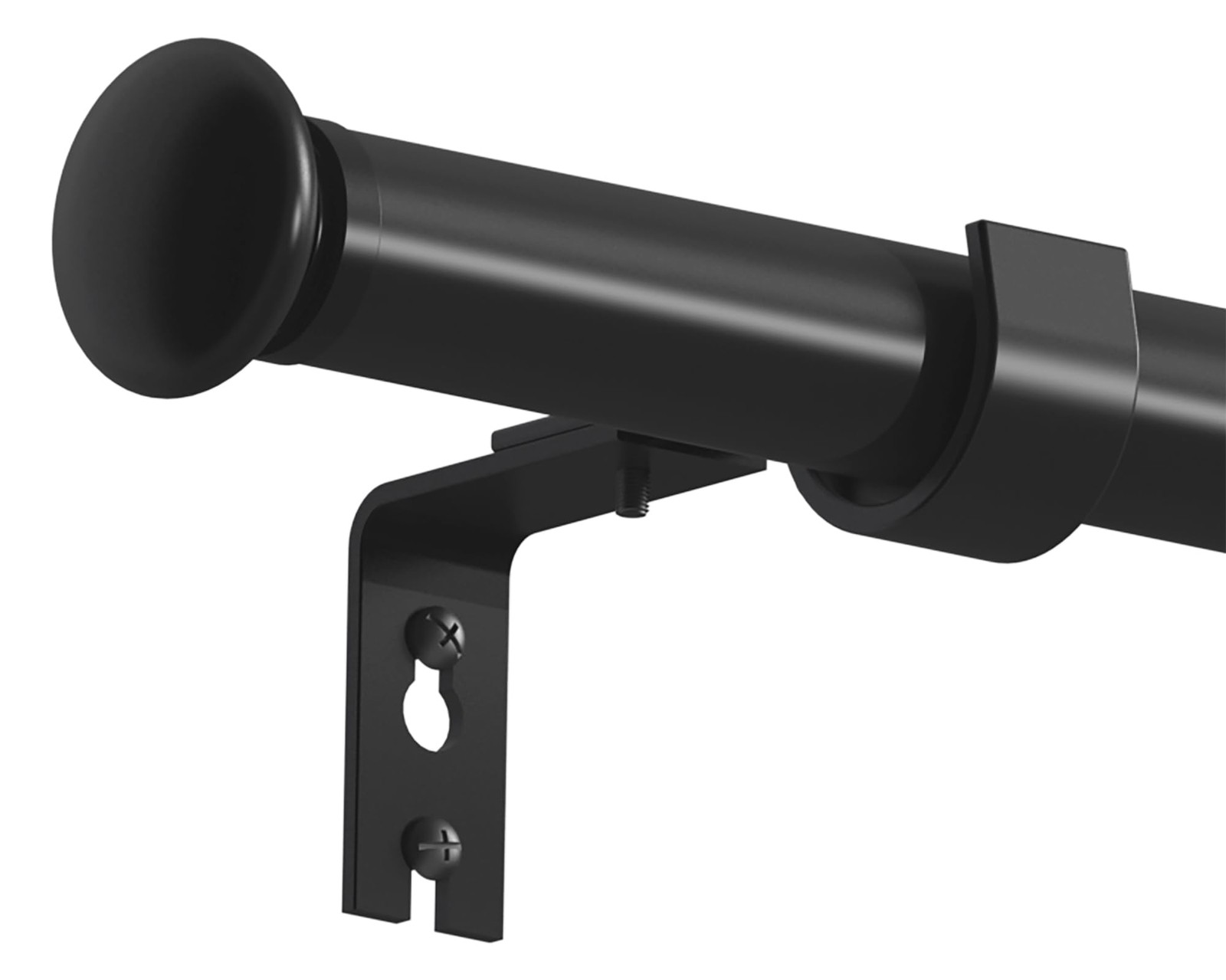 Curtain Rods for Windows 33-128 Inch, Adjustable 1 Inch Black Metal Design wi…