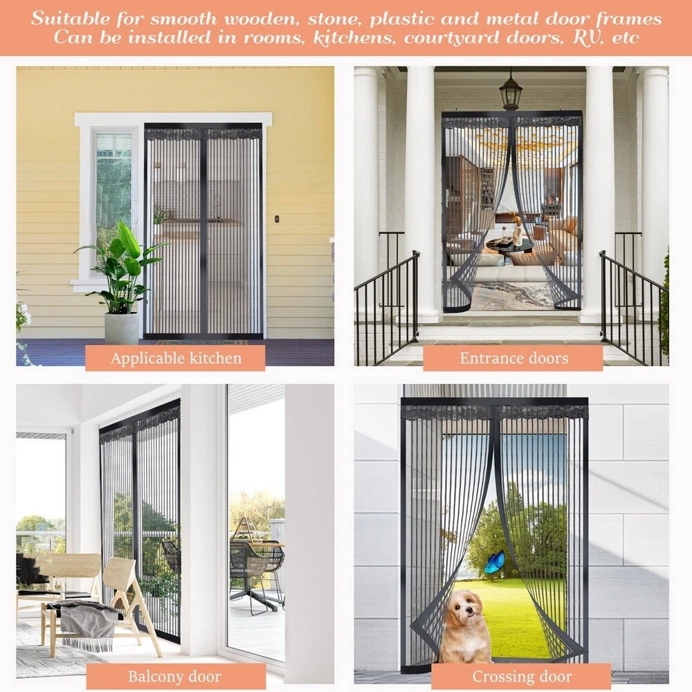 99 Sizes Magnetic Screen Door Net Mosquito Fly Insect Mesh Guard Curtain NEW US