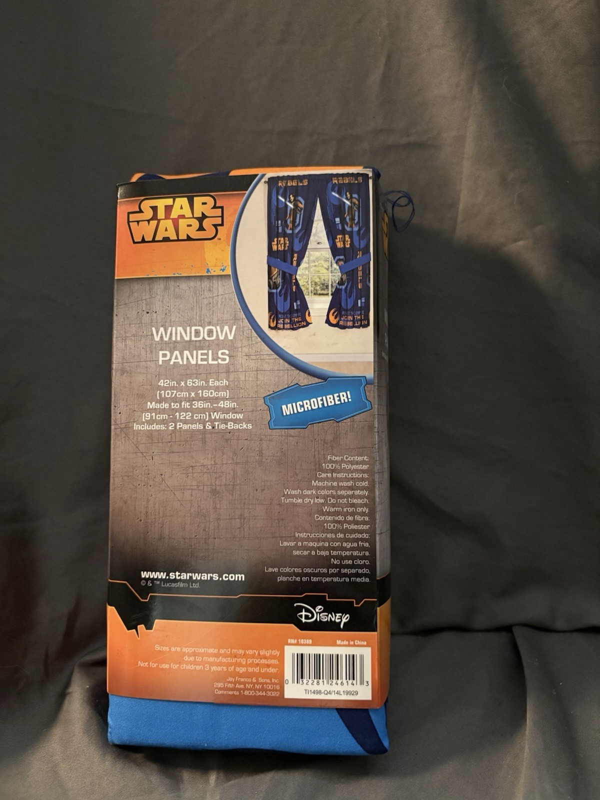 Disney Star Wars Microfiber Window Panels Set of 2 Panels – 42″ x 63″ Each NWT