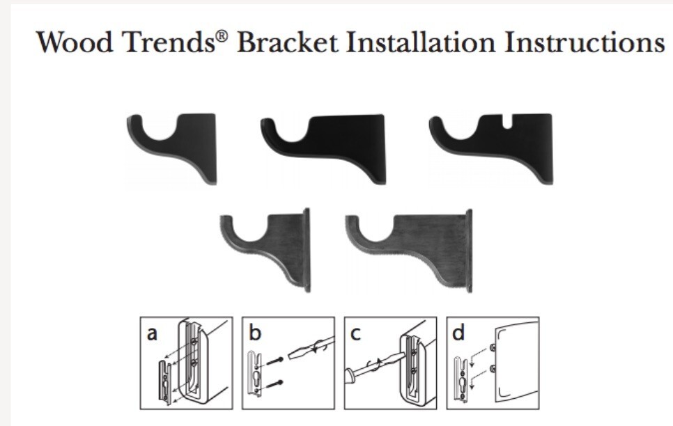 Kirsch Coffee Wood Trends Bracket 3 1/2″ Return for 2″ Pole(1 each) ( 5503EG841)