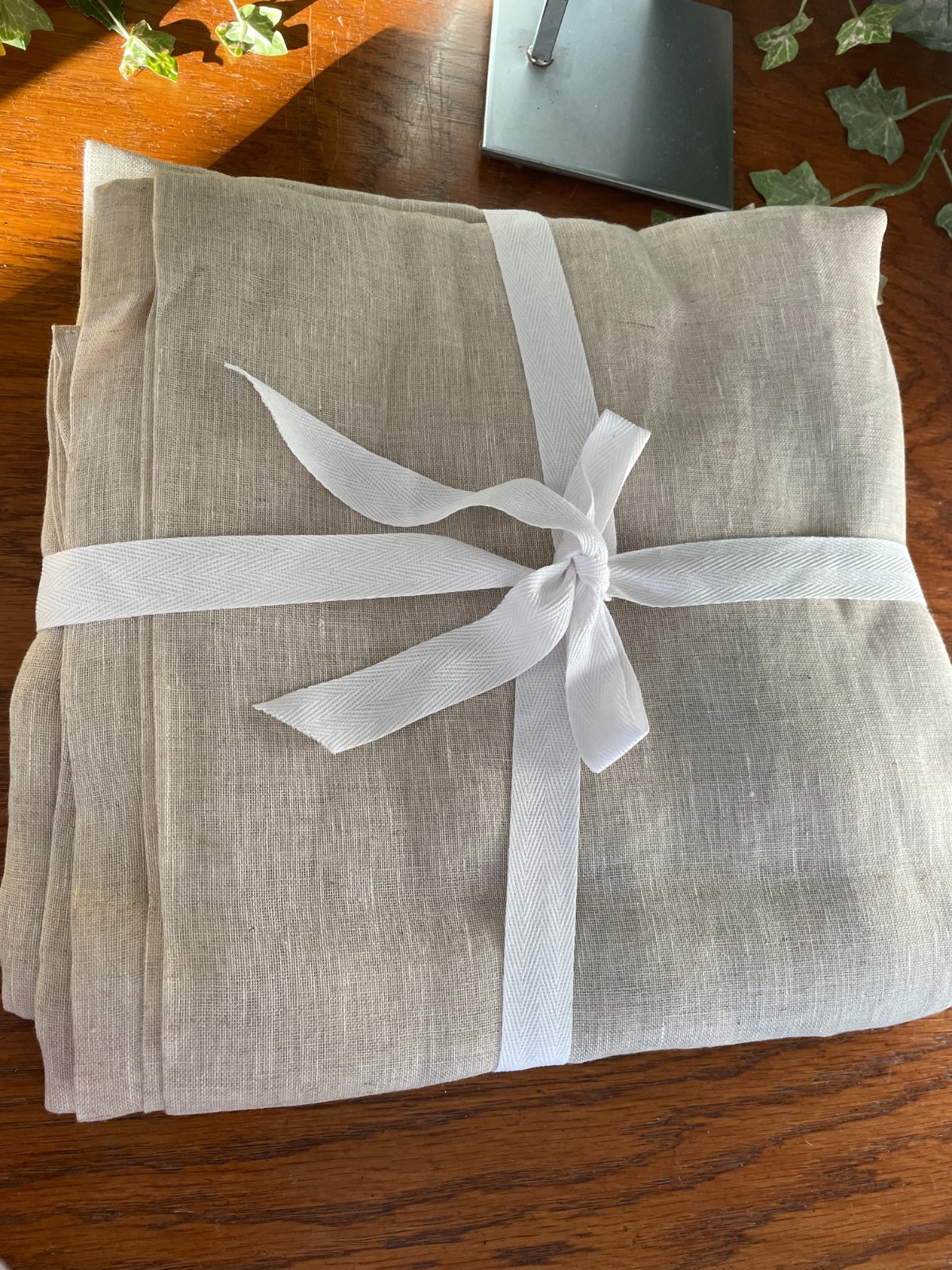 NWT QUINCE EUROPEAN LINEN SHEER CURTAIN PANEL SET OF 2 FLAX 48 X 96 MSRP $92