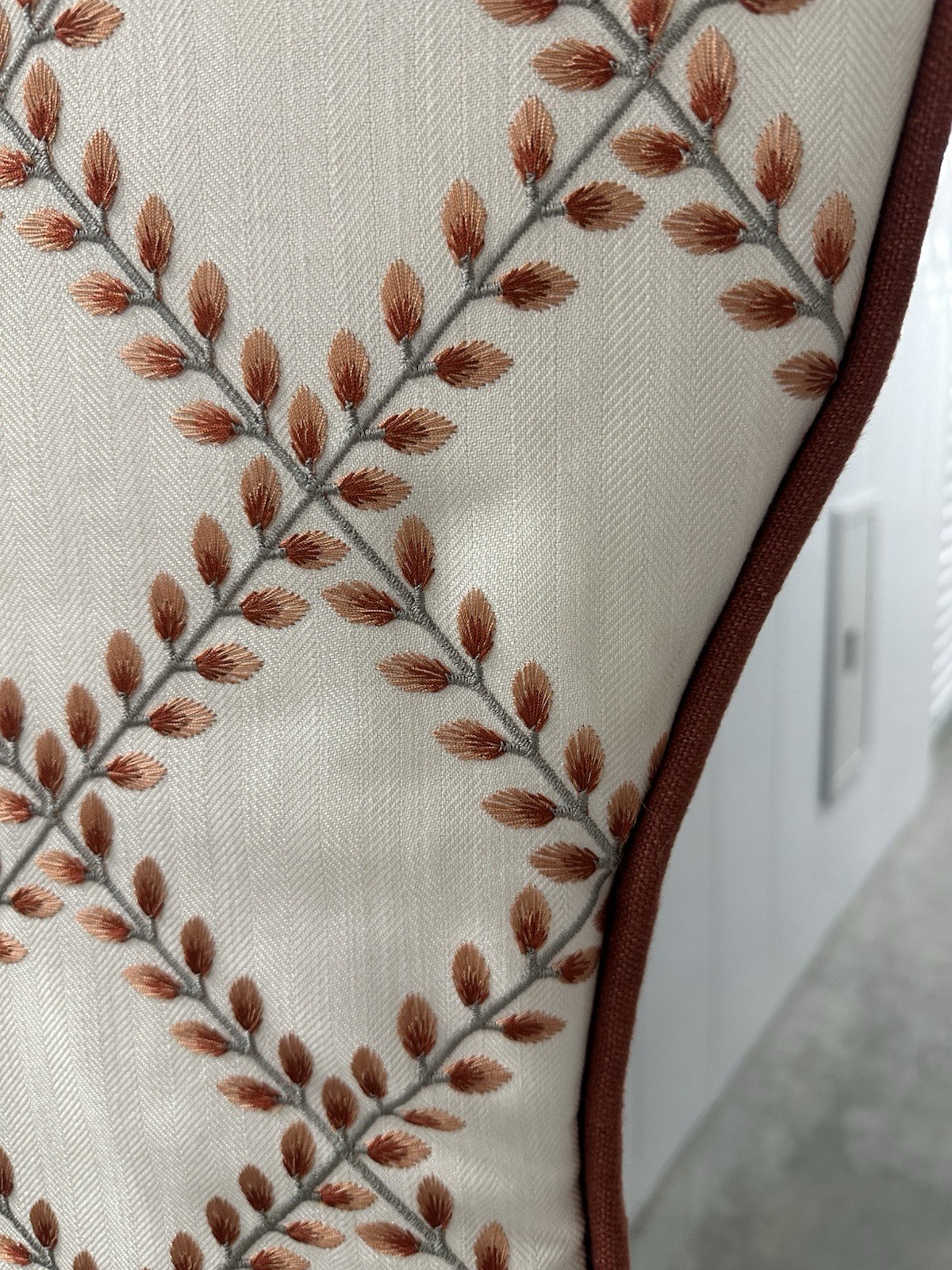 2 Custom Window Treatment Valance Cornice Boards Gray Rust Ivory