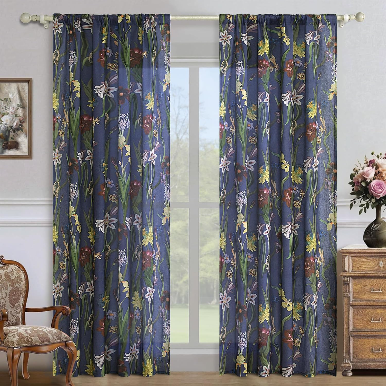 Terracotta Curtains 84 Inch Length Boho Farmhouse Curtains for Living Room 2 Pan